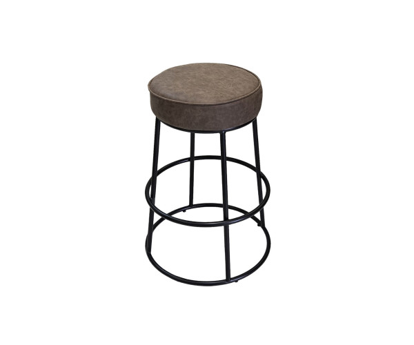 In σκαμπό μεταλλικό σε καφέ 42x42x63cm 2τμχ 